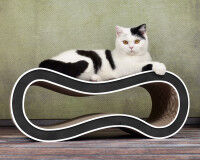 Preview: Design cat scratch post Singha M in black with white borders