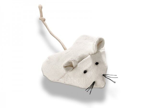 white toy mouse for cats in heart shape