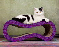 Vorschau: Design Kratzmöbel Für Katzen Singha M - schwarz-weisses Zebra-Muster